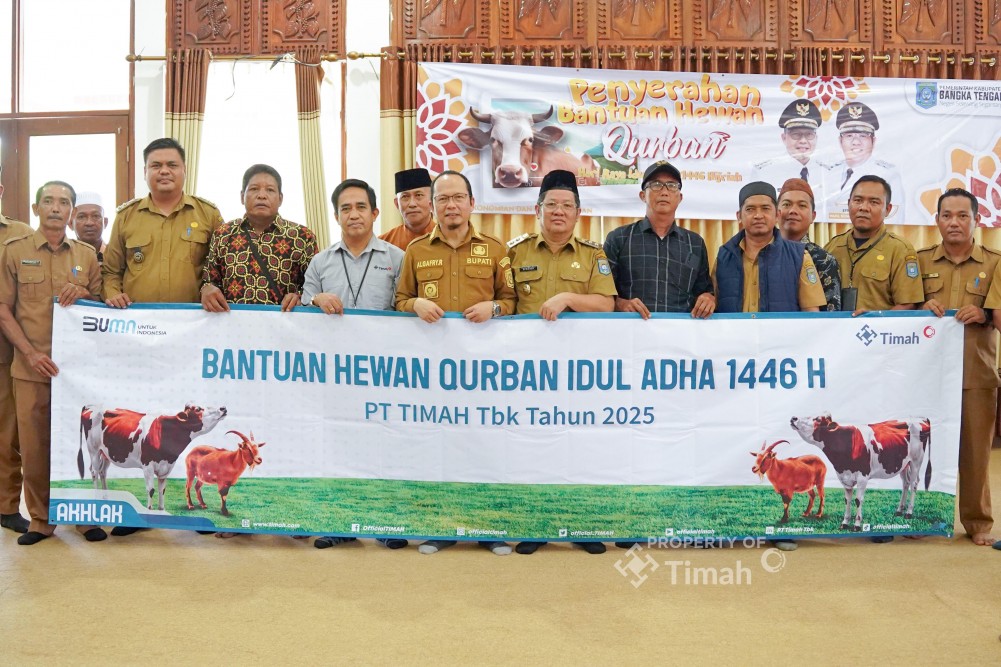 Konsisten Berbagi Hewan Kurban untuk Masyarakat, Bupati Bangka Tengah Apresiasi PT Timah