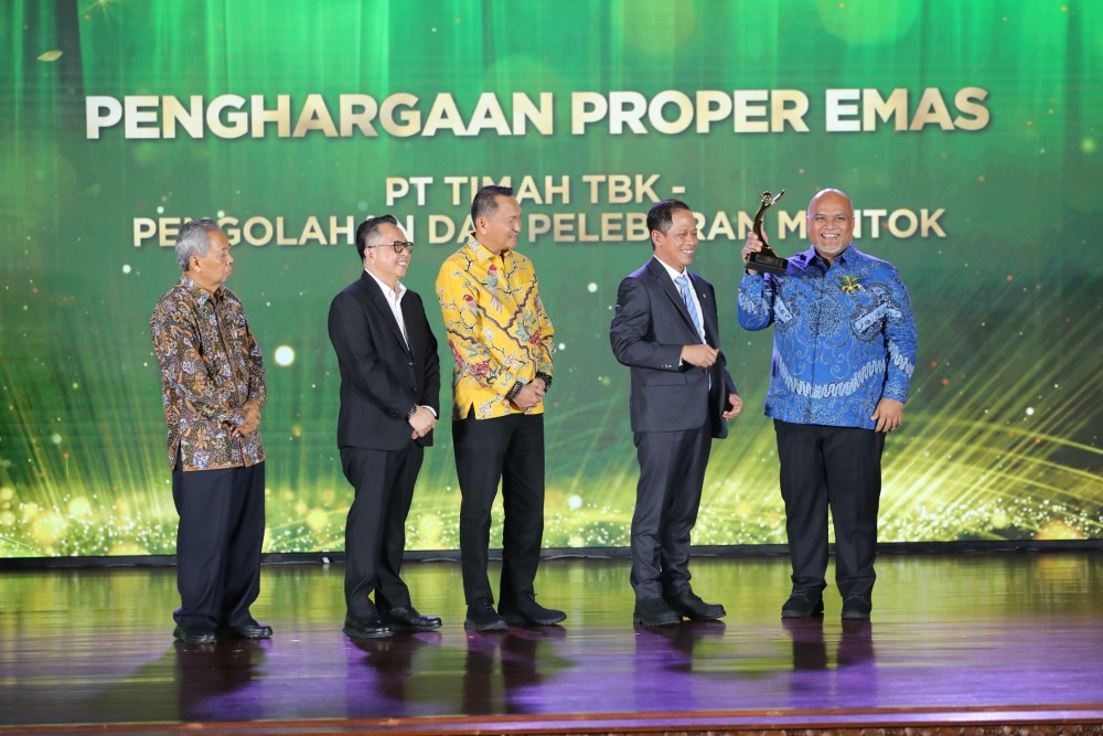 Komitmen Pengelolaan Lingkungan Hidup Berkelanjutan, PT Timah Raih Proper Emas 