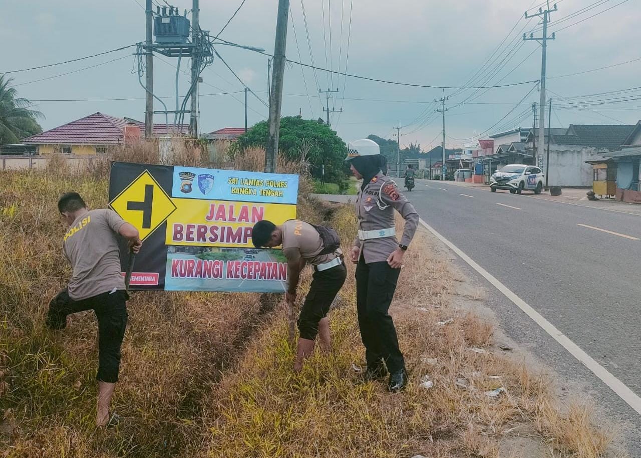 Titik Rawan Kecelakaan di Bateng Dipasang Rambu