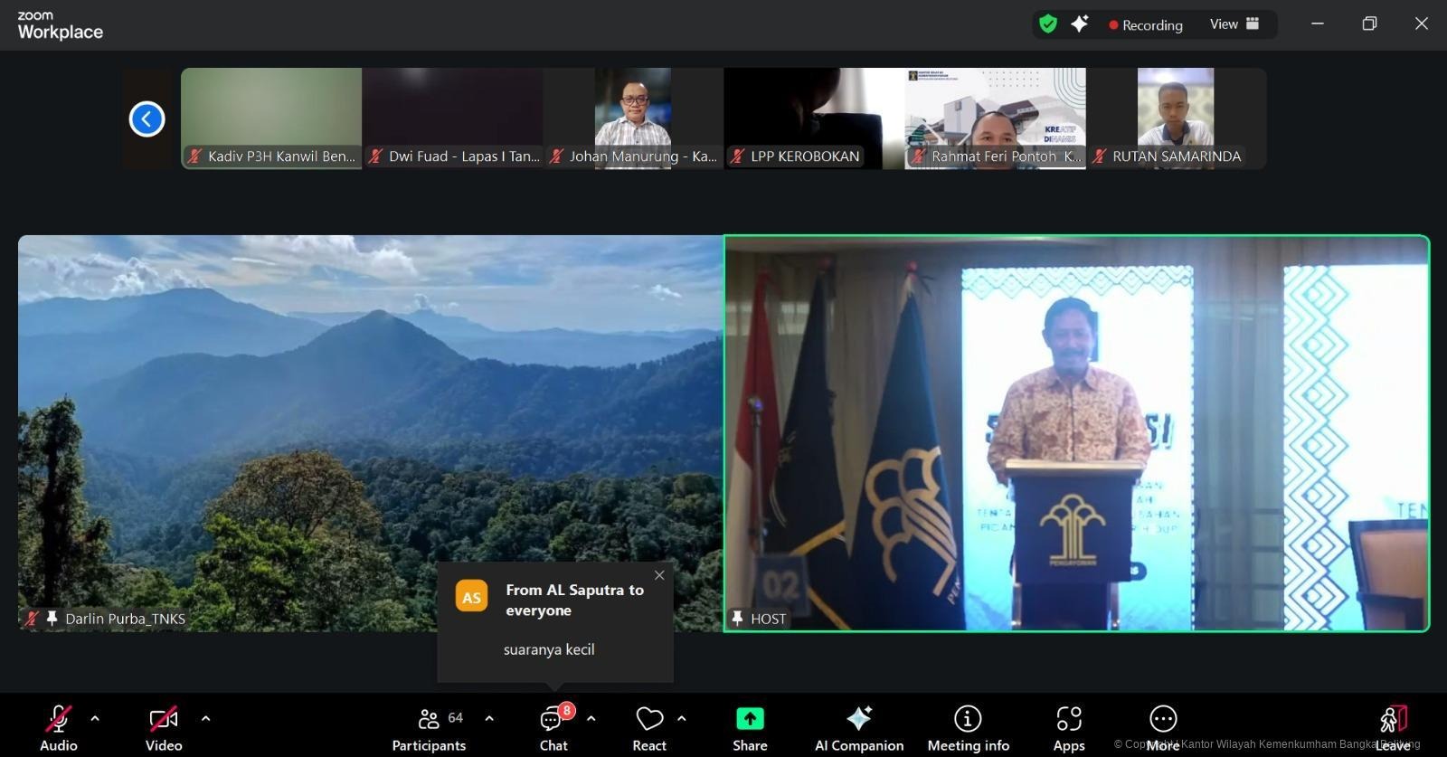 Kanwil Kemenkum Babel Ikuti Sosialisasi RPP Tata Cara Perubahan Pidana Seumur Hidup dan Pidana Mati