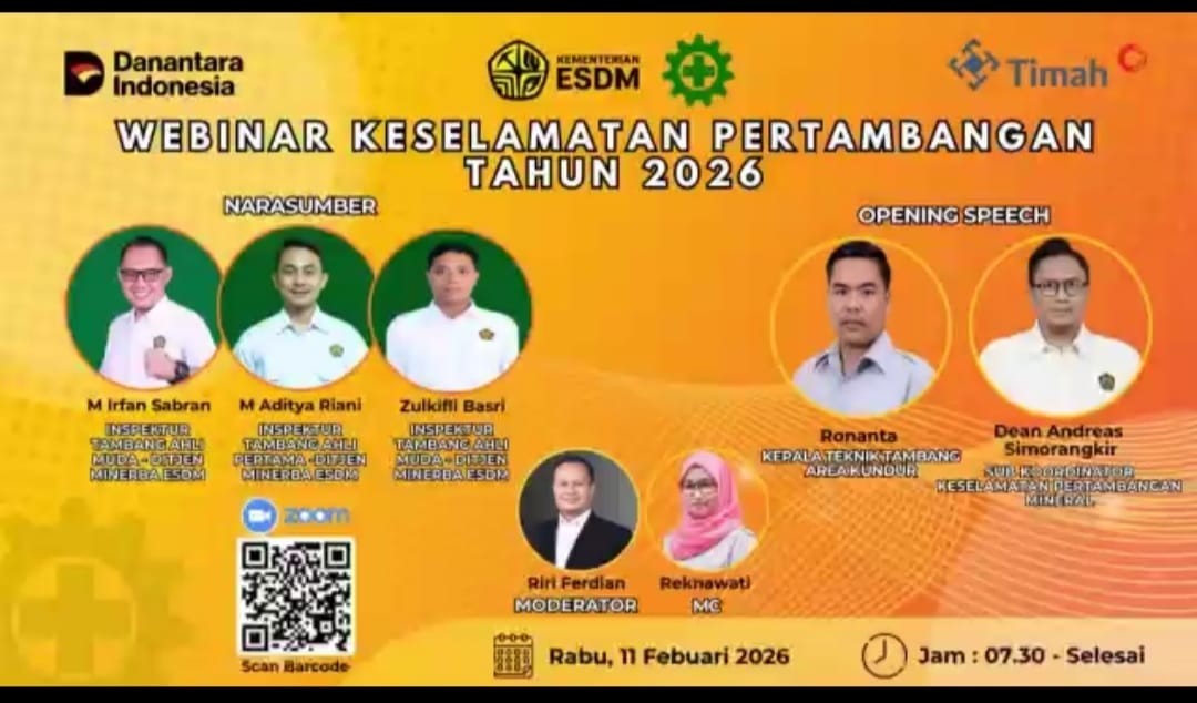 Perkuat Budaya Keselamatan Perusahaan, PT Timah Tbk Gelar Webinar Keselamatan Pertambangan