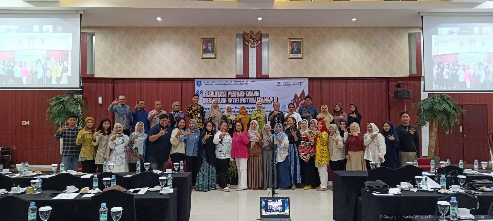 Disparbudkepora Provinsi Bangka Belitung Gandeng Analis KI Kanwil Kemenkum Babel Daftarkan 65 Merek