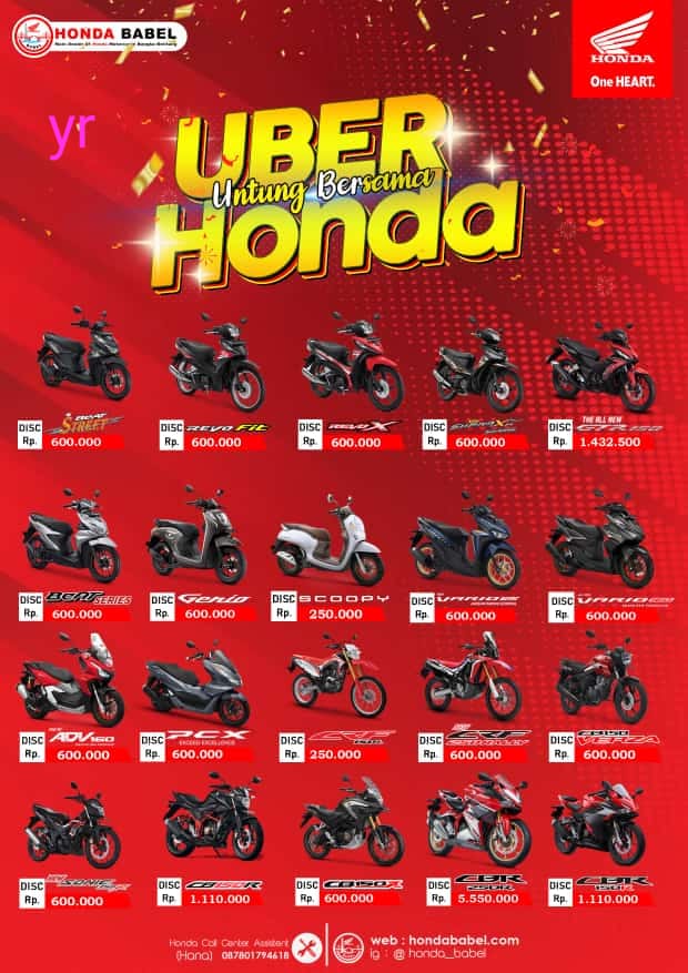 Untung Bersama Honda, Diskonnya Berlimpah