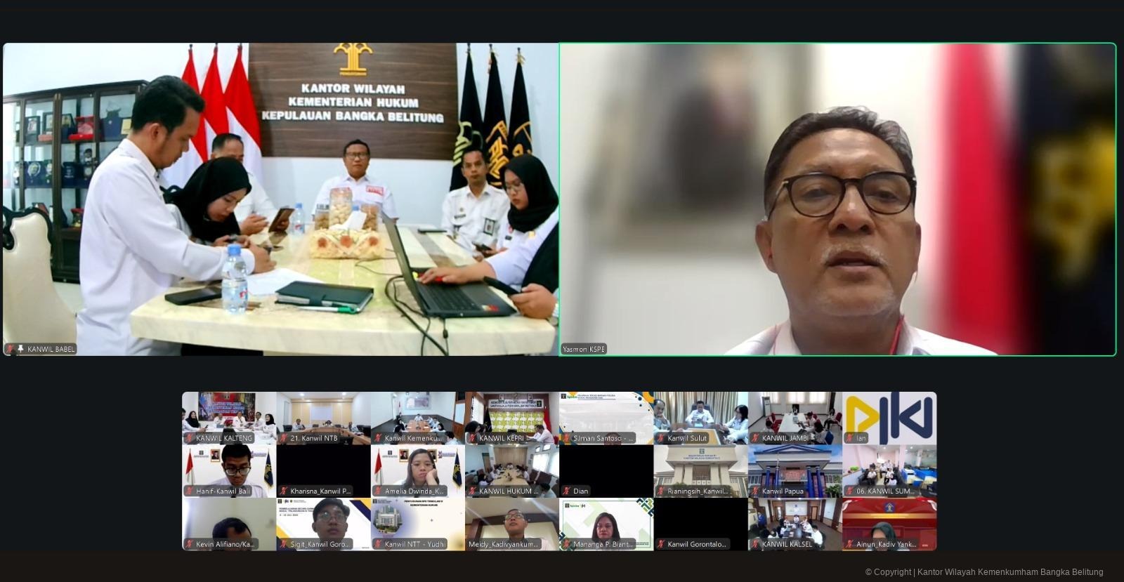 Kanwil Kemenkum Babel Hadiri Rapat Koordinasi secara Virtual