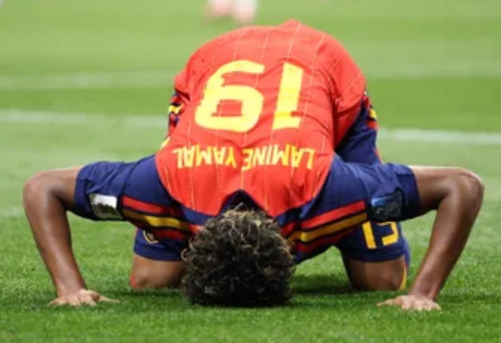 Reaksi Lamine Yamal Cetak Gol Perdana dan Bawa Spanyol Taklukkan Arab Saudi 