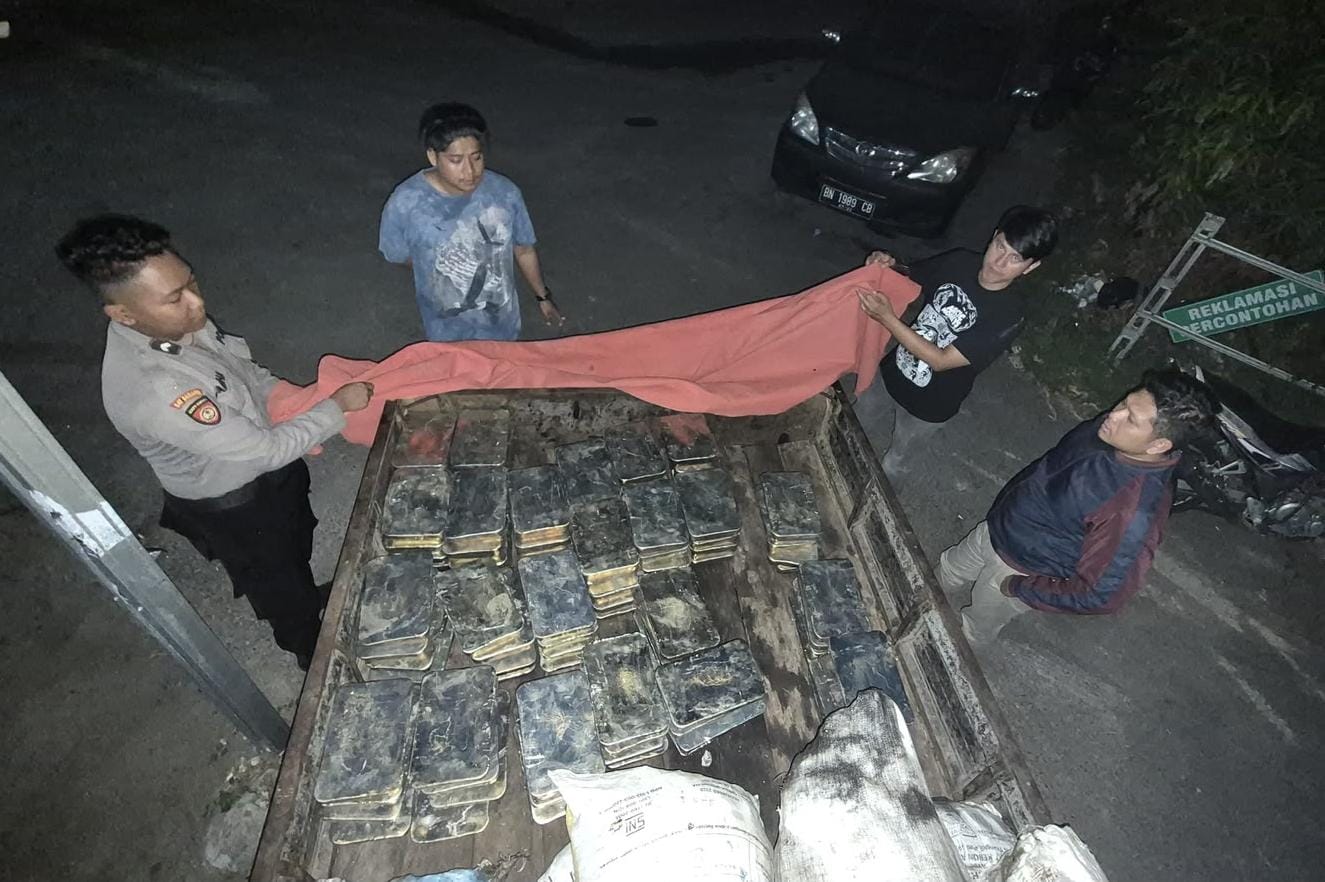 Polresta Pangkalpinang Sita 4,1 Ton Diduga Timah Ilegal, 4 Orang Diamankan