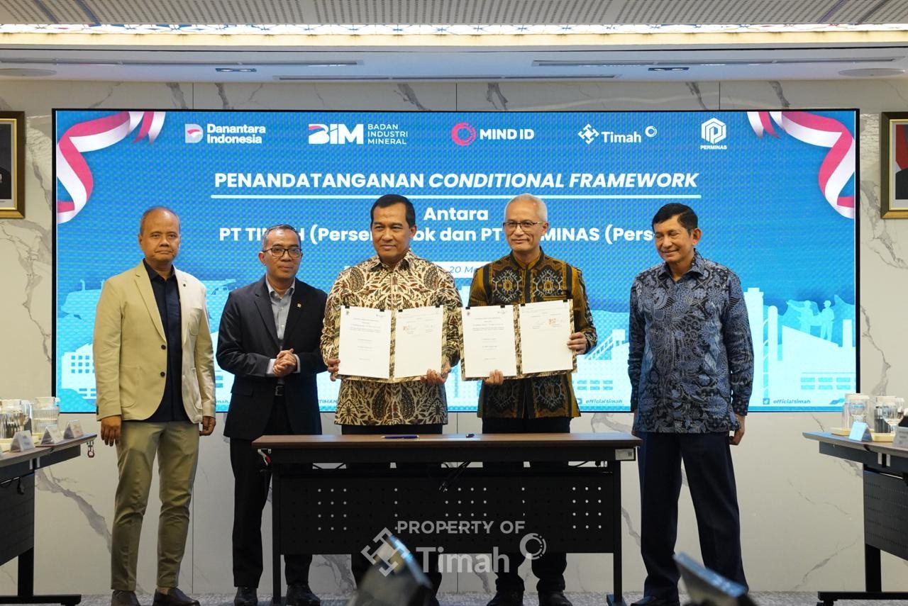 Hilirisasi Mineral Kritis Digenjot, PT Timah dan Perminas Perkuat Sinergi Strategis