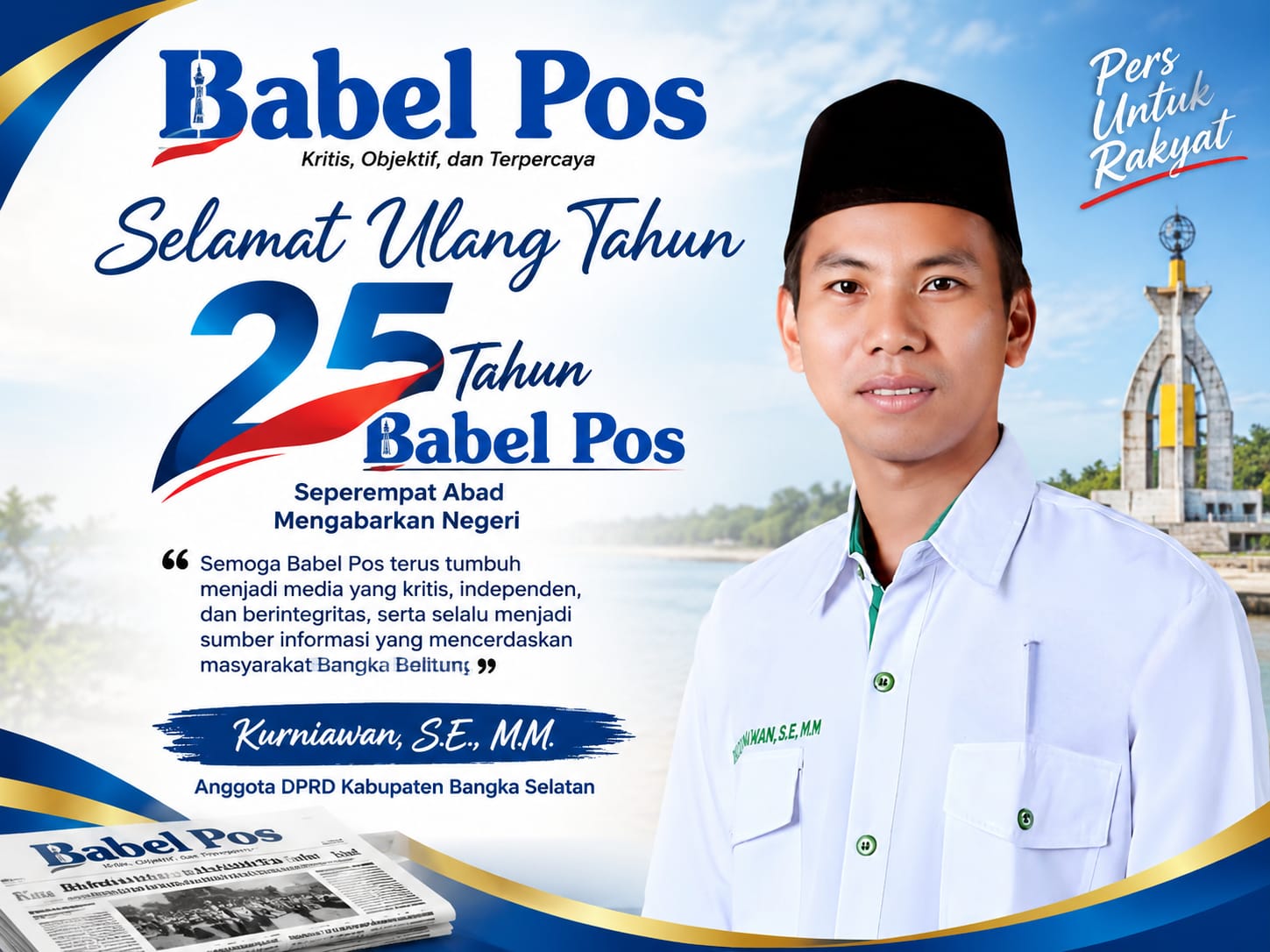 Seperempat Abad Babel Pos, Kurniawan Dorong Pers Tetap Kritis dan Berintegritas