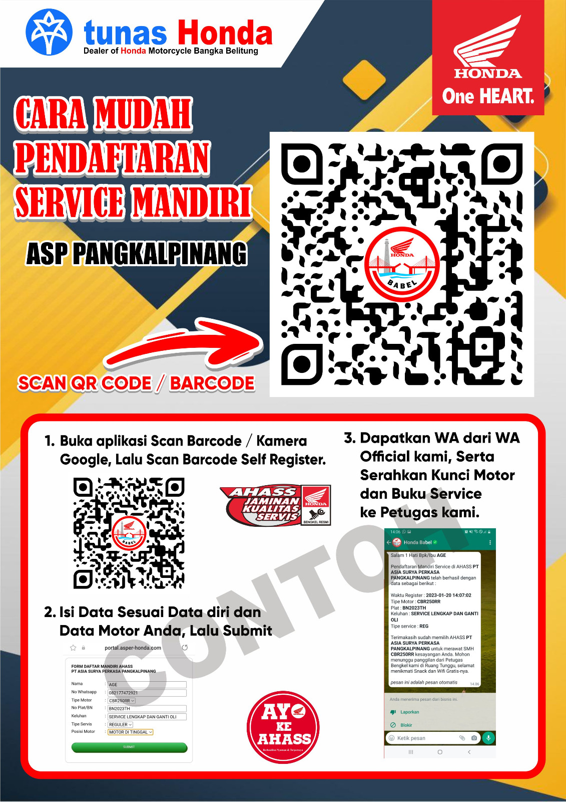 Cara Mudah Daftar Servis Motor Honda dengan Self Register