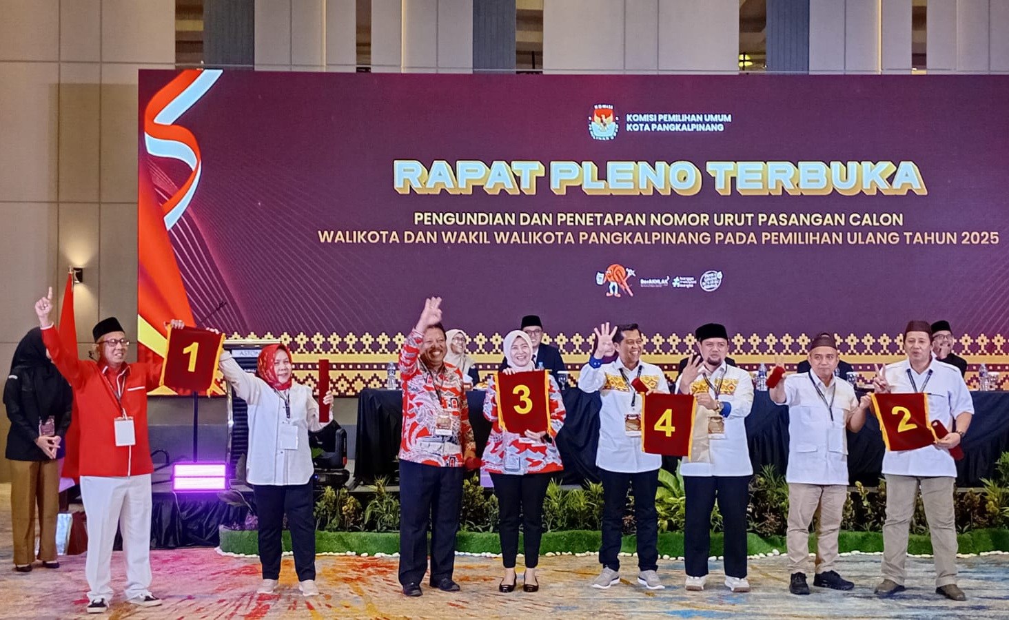 Ini Nomor Urut 4 Pasang Calon Pilkada Ulang Pangkalpinang 2025