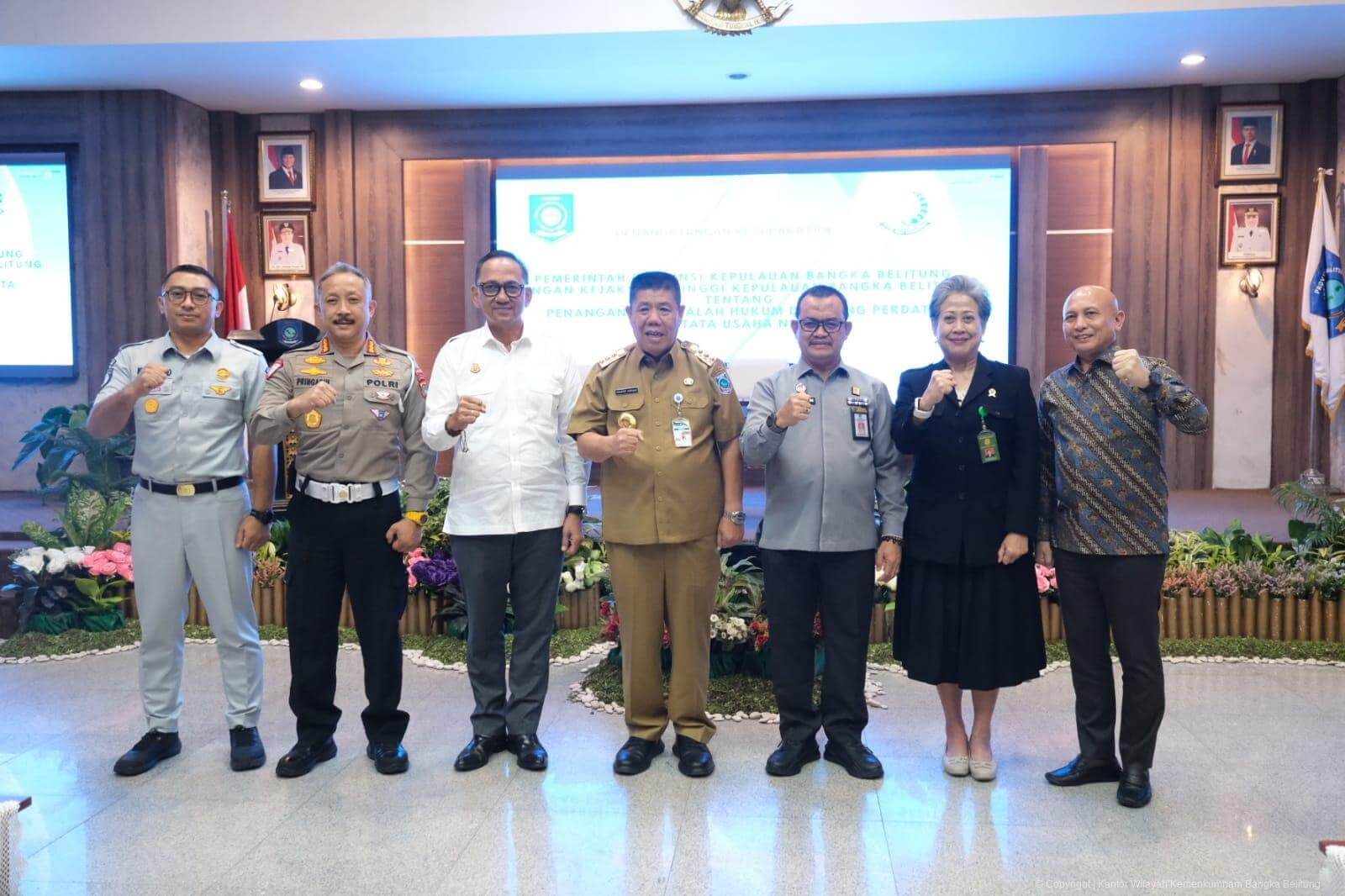 Kanwil Kemenkum Babel dan Pemprov Babel Tandatangani Nota Kesepakatan Optimalisasi Tugas dan Fungsi Hukum