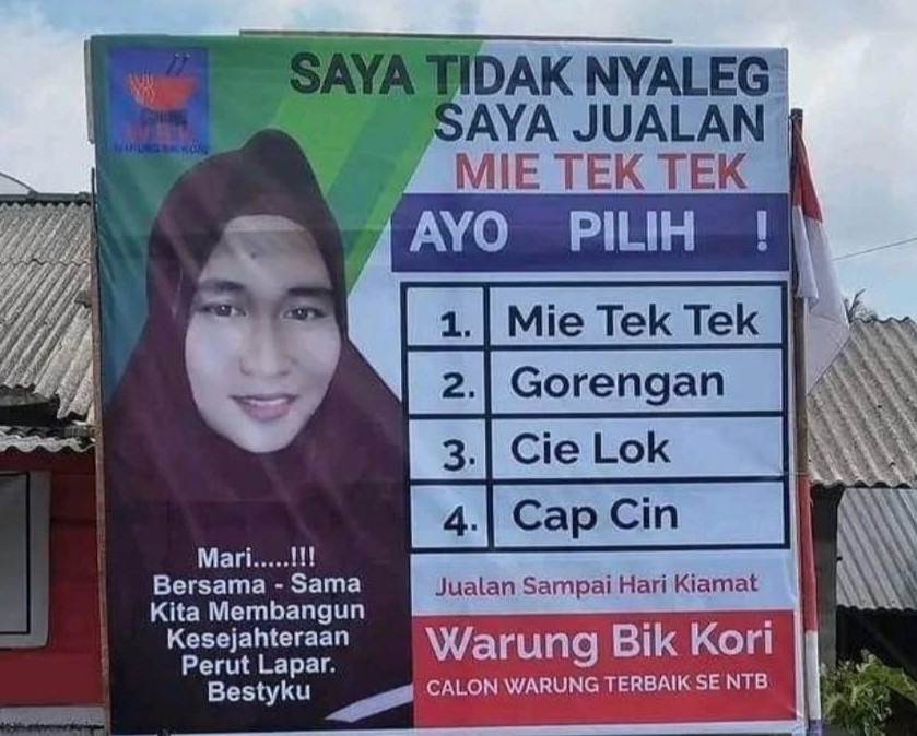 Maaf, ini Promo Mie Tek-tek, Bukan Baliho Caleg