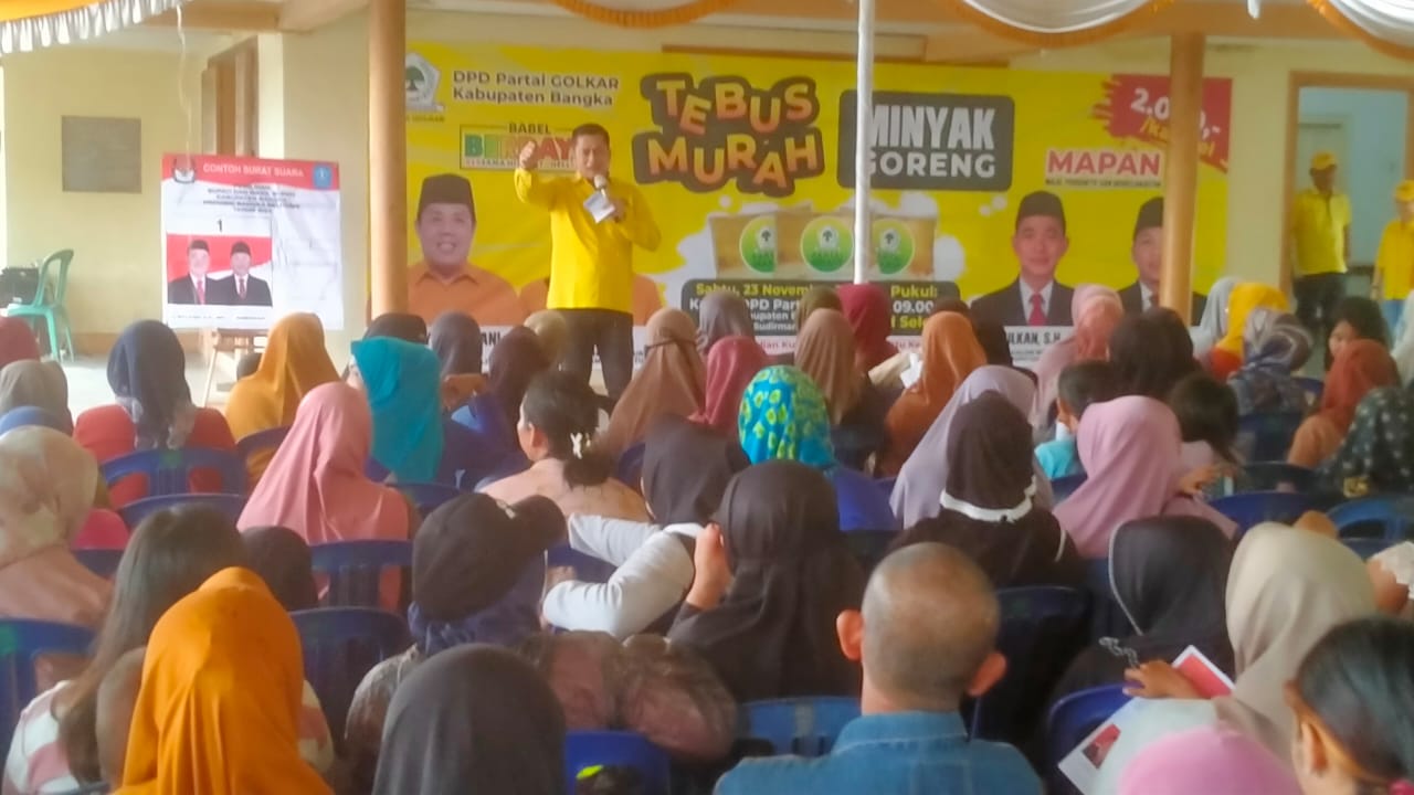 Mantap! Duit 2 Ribu Bisa Dapat Minyak Goreng di Golkar Bangka