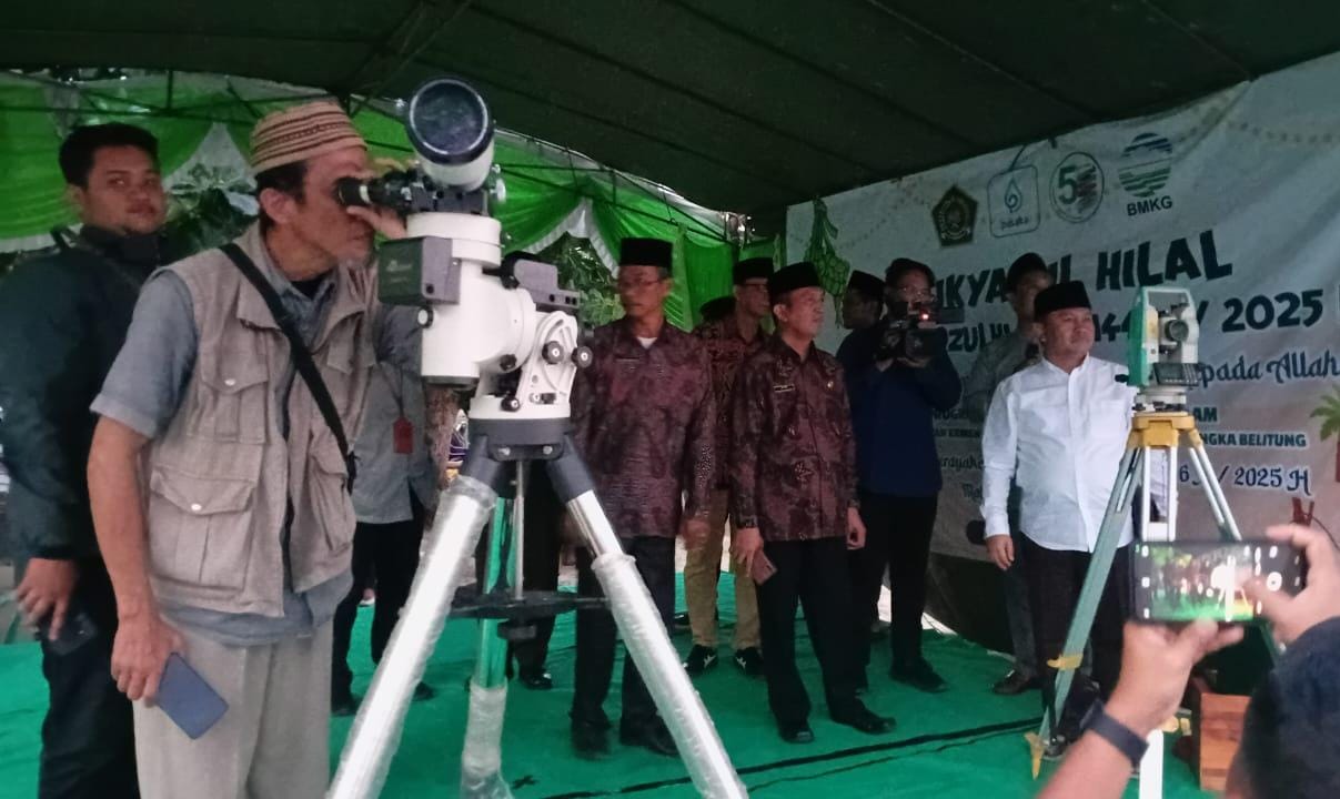 Kanwil Kemenag Babel Gelar Rukyatul Hilal Penentuan 1 Dzulhijah di Pantai Asmara Muntok