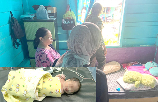 Geger!! Seorang Bayi Laki-laki Ditemukan di Bawah Jendela Rumah Warga di Semabung Baru