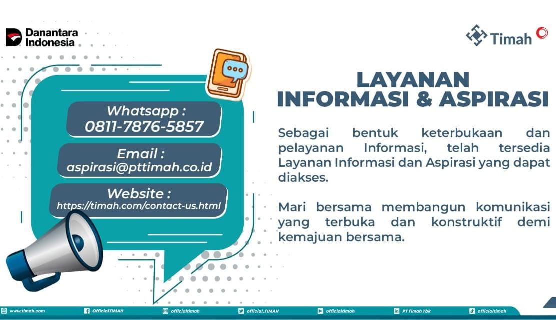 Sampaikan Aspirasi Lebih Mudah, PT Timah Tbk Hadirkan Layanan Informasi dan Aspirasi untuk Masyarakat