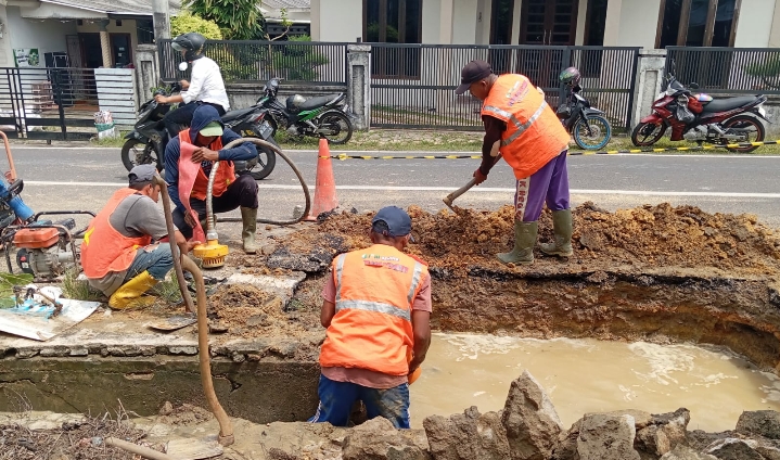 Alami Kebocoran Pipa, PDAM Tirta Pinang Gerak Cepat Lakukan Perbaikan