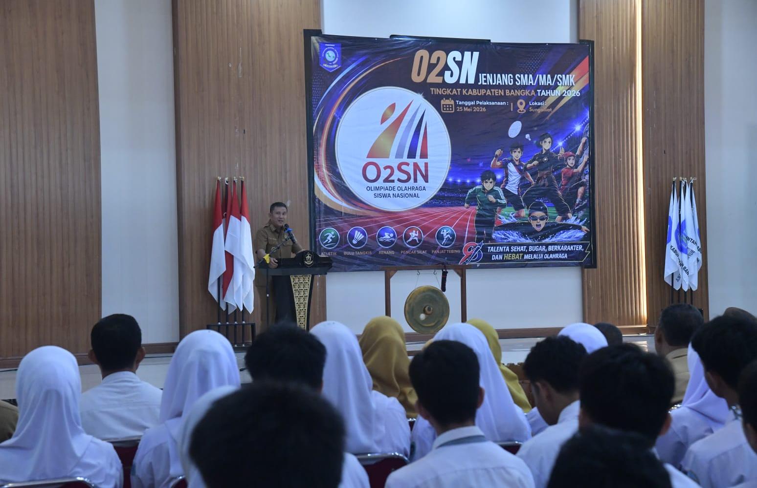 Bupati Fery Resmi Buka O2SN Tingkat SMA, SMK dan MA Bangka
