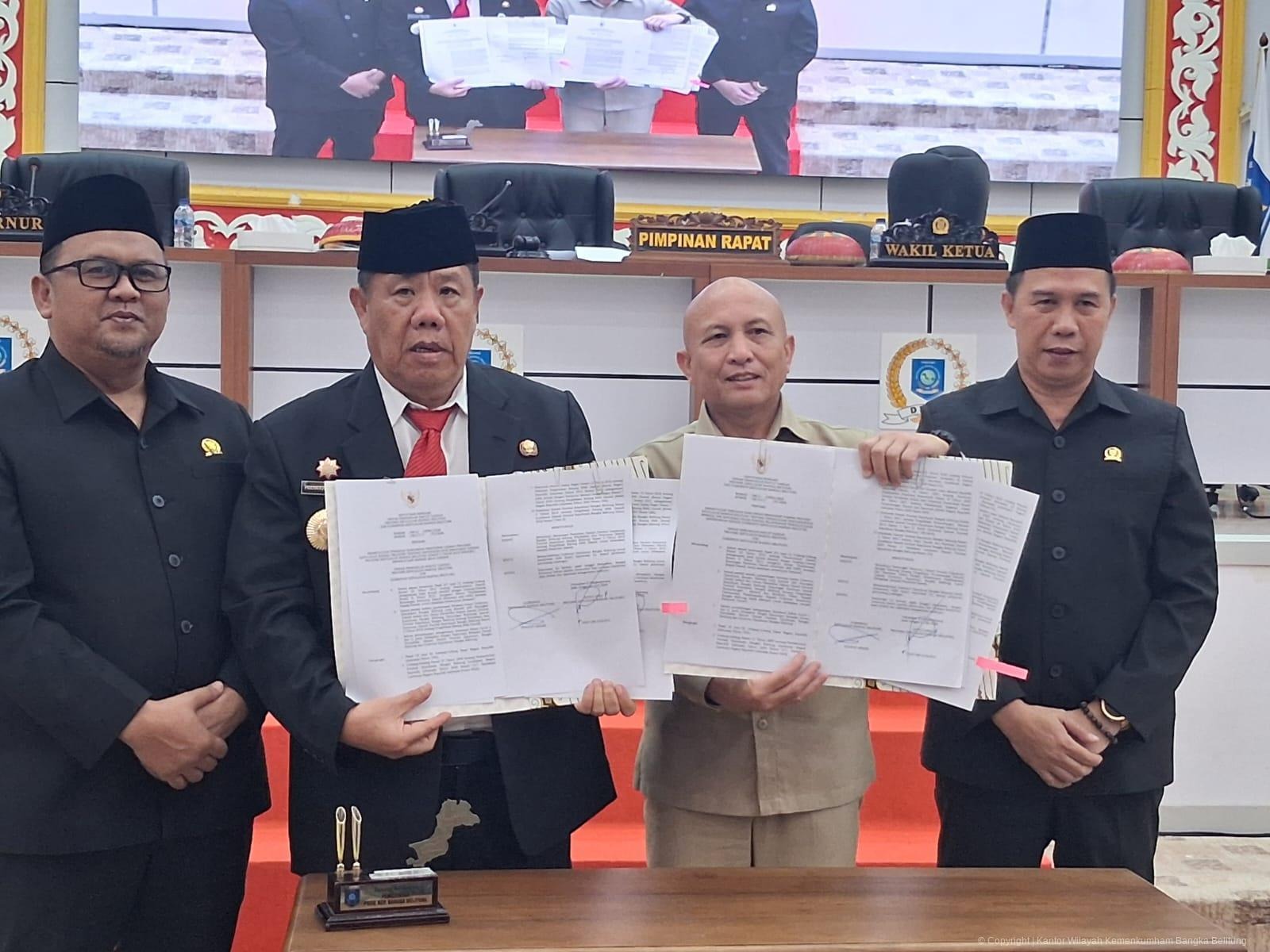 Kanwil Kemenkum Babel Hadiri Rapat Paripurna DPRD Babel, Dua Ranperda Disetujui Menjadi Perda