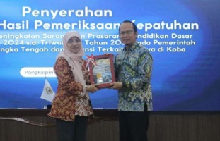 BPK Babel Serahkan LHP Kepatuhan Sarana Prasarana Pendidikan Dasar kepada Pemkab Bangka Tengah