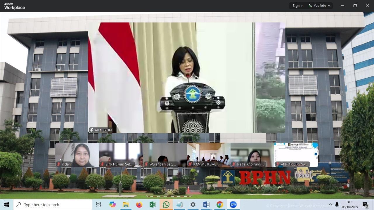 Kanwil Kemenkum Babel Ikuti Bimbingan Teknis Analis Hukum dan Pengembangan Metode Evaluasi Hukum