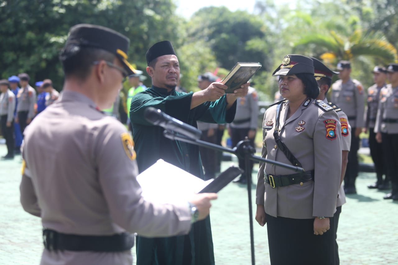 Sertijab di Polres Bangka, AKBP Taufik Atensi Jabatan Kabag Ops dan Kapolsek