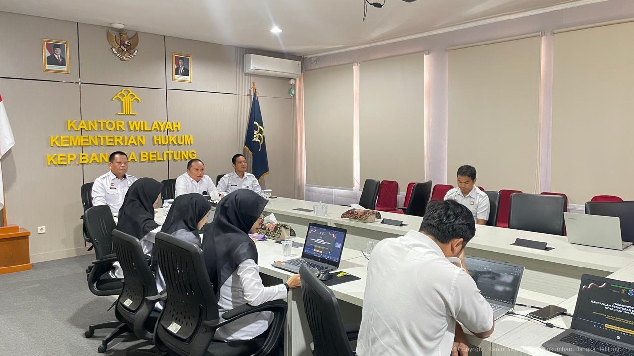 Lindungi Kekayaan Intelektual, Kanwil Kemenkum Babel Harmonisasikan Ranperkada Kota Pangkalpinang 