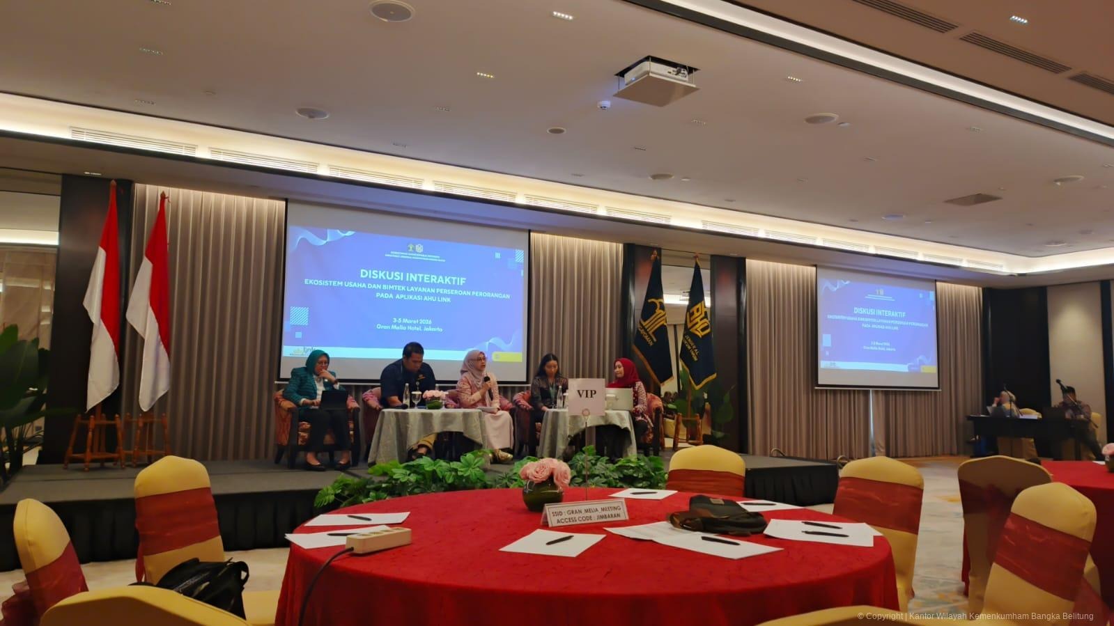 Kanwil Kemenkum Babel Hadiri Kegiatan Diskusi Interaktif Ekosistem Usaha 