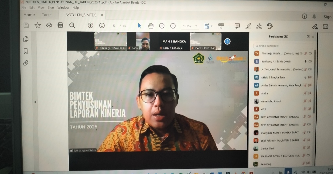 Bimtek Penyusunan Laporan Kinerja 2025 Dorong Penguatan Akuntabilitas  Organisasi Kemenag Babel