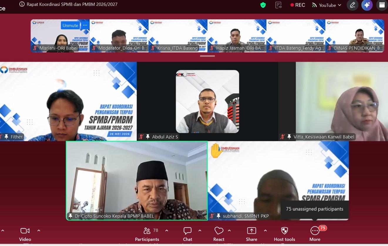 Ombudsman Babel Dorong Transparansi dan Pencegahan Gratifikasi SPMB dan PMBM