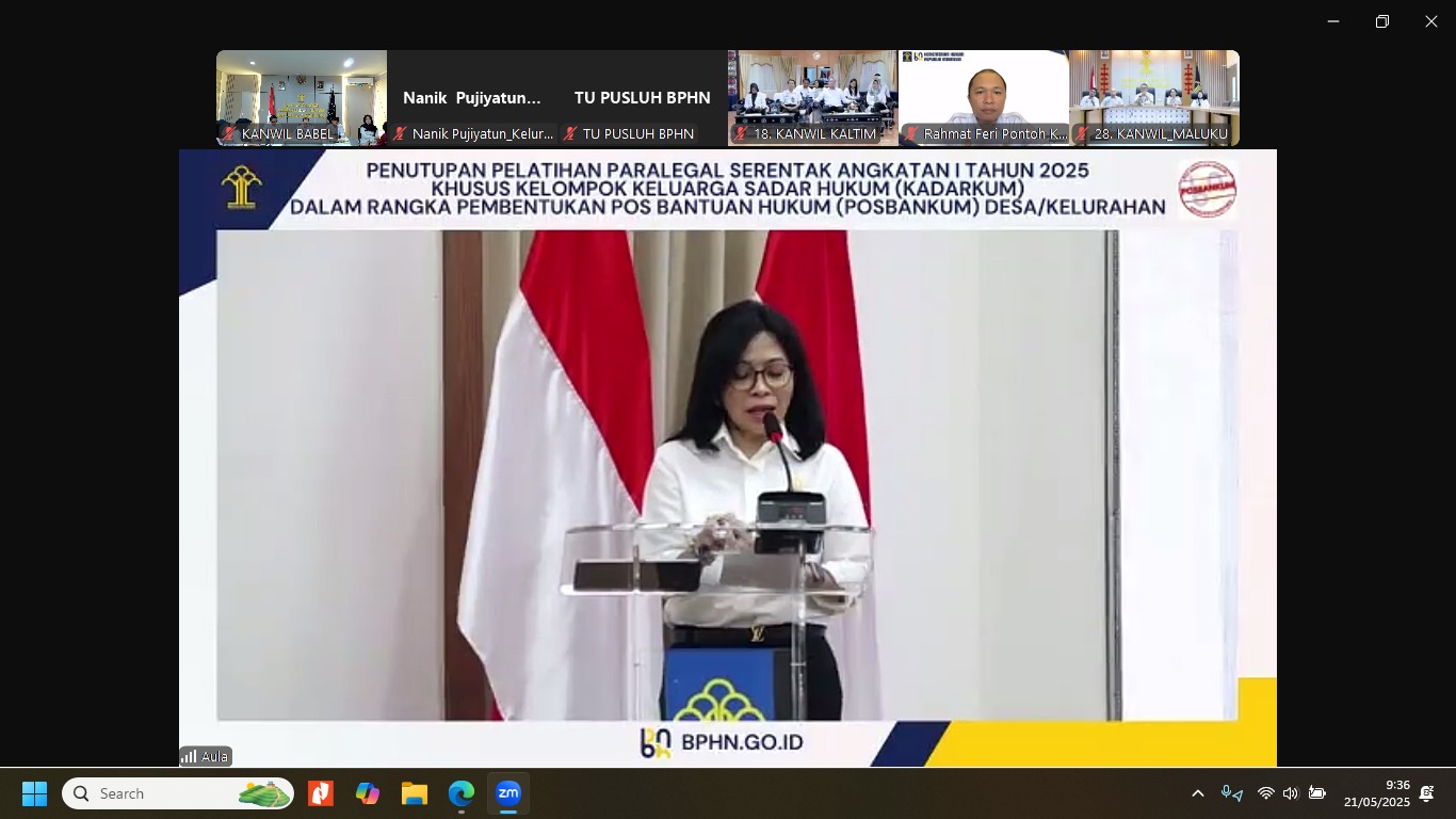 Jajaran Kemenkum Babel Ikuti Penutupan Pelatihan Paralegal Serentak 
