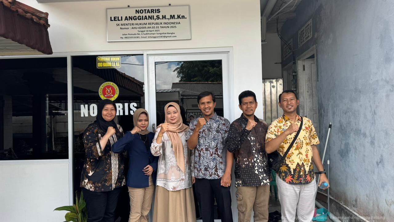 Kanwil Kemenkum Babel Lakukan Pembinaan dan Pengawasan Notaris Baru di Kabupaten Bangka
