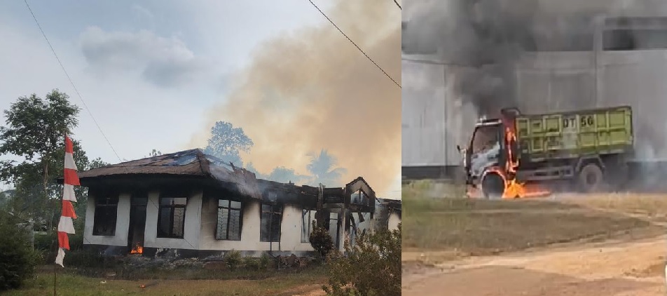 Massa Bergolak lagi di PT FLD Belitong, Mobil dan Fasilitas Dibakar