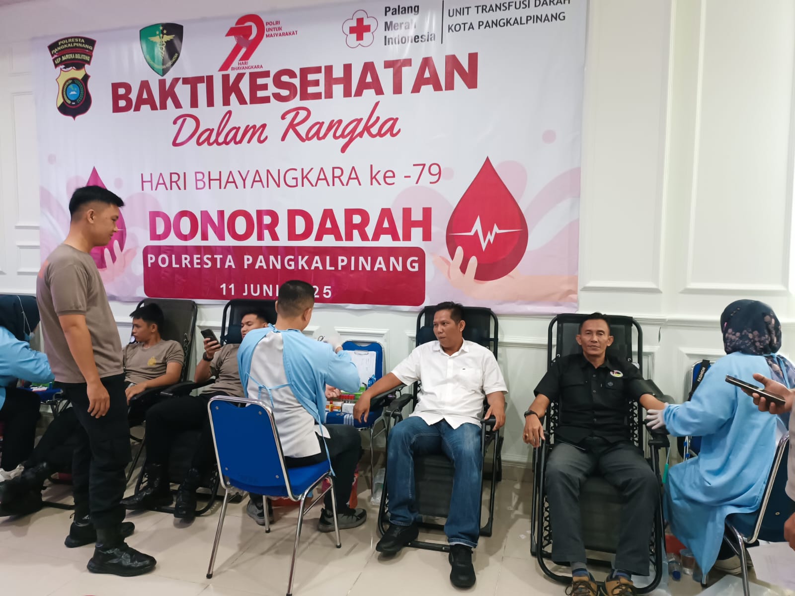 Sambut HUT Bhayangkara ke-79, Polresta Pangkalpinang Gelar Donor Darah