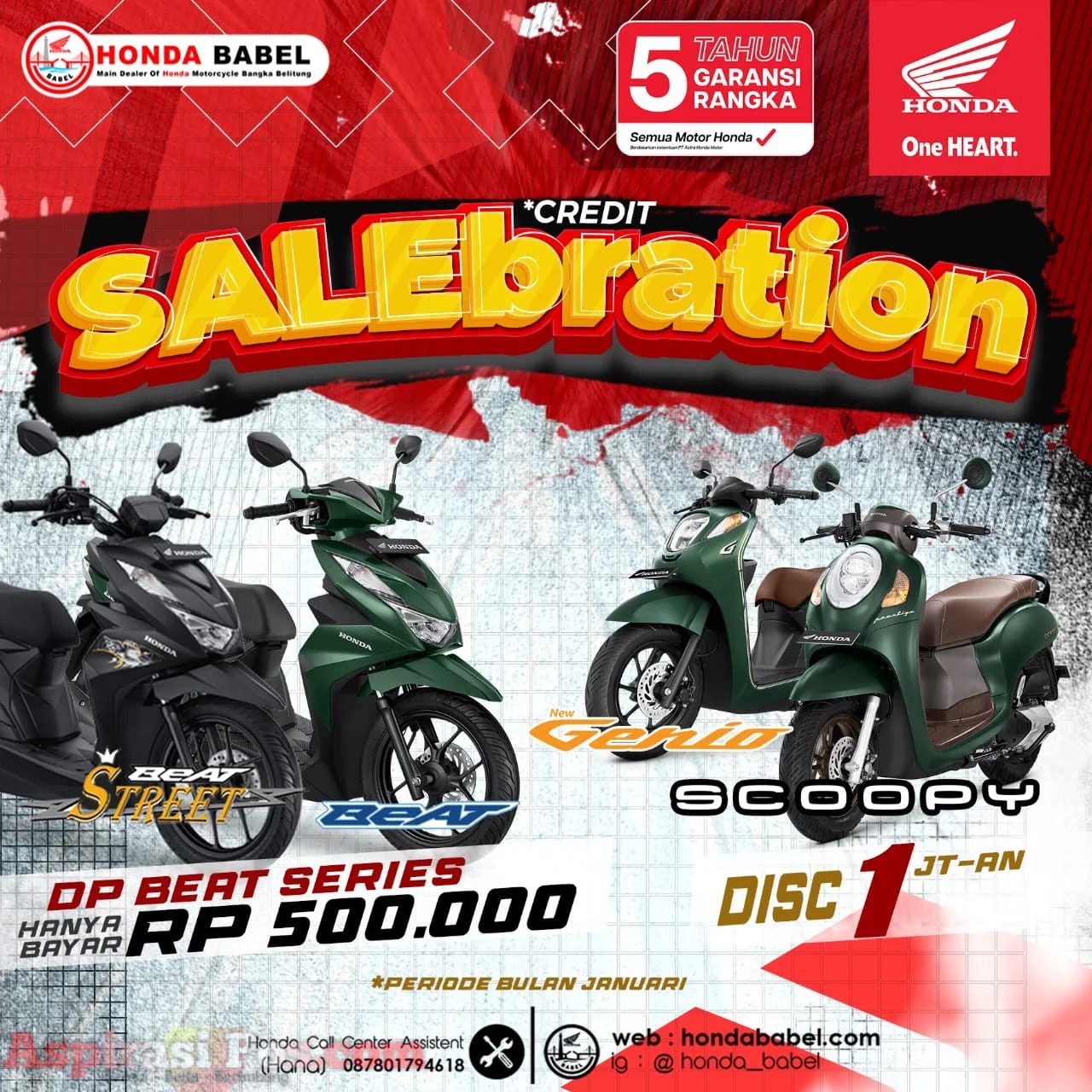 Selebration Kredit Honda Babel, Tawarkan Diskon Menarik Untuk Konsumen Setia