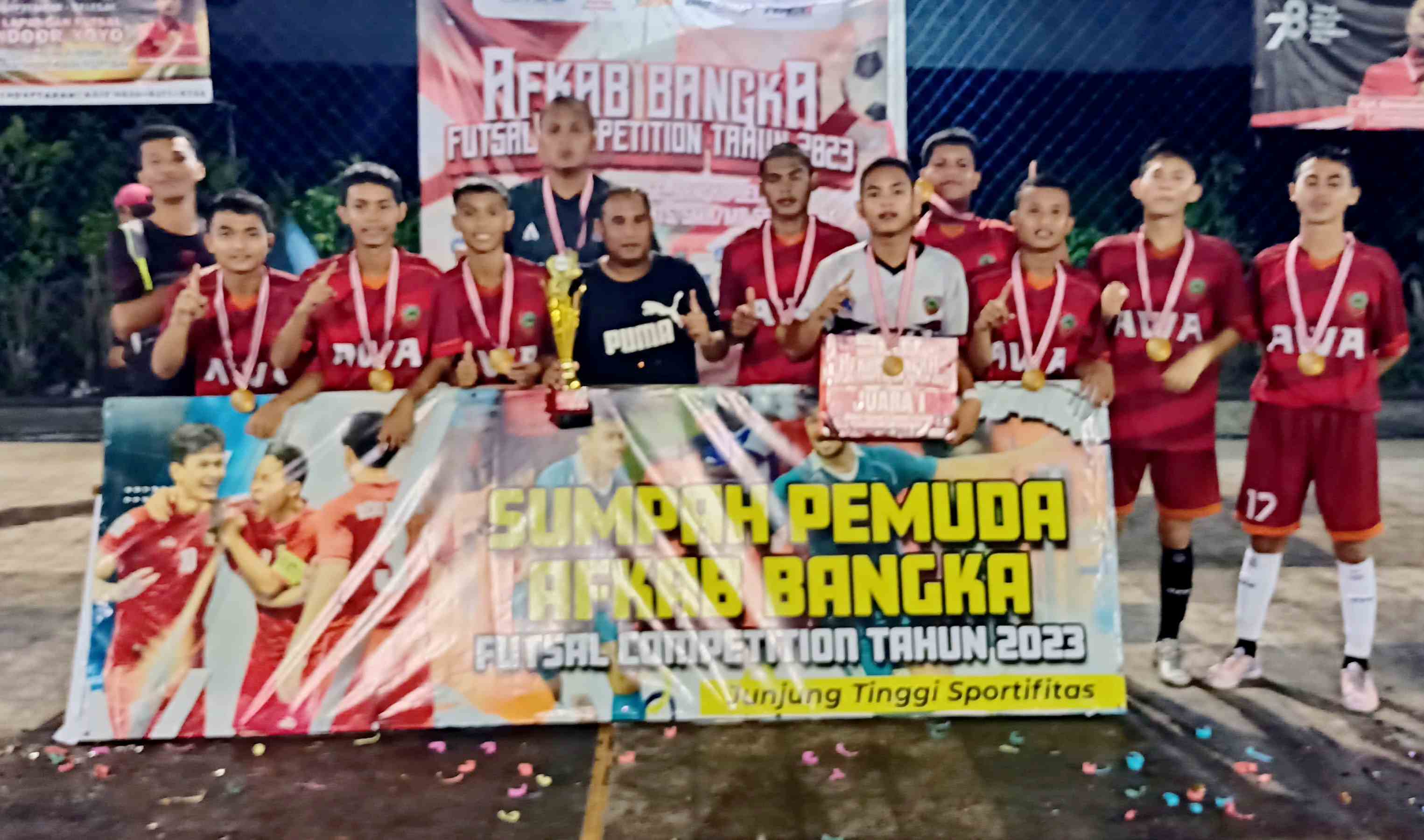 Tim SMAN 1 Puding Juara Satu Turnamen Futsal Pelajar se-Babel