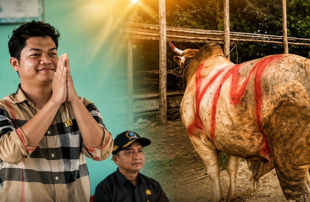Anggota DPRD Babel Yogi Maulana Salurkan 5 Sapi Kurban, Dua Berbobot 1 Ton