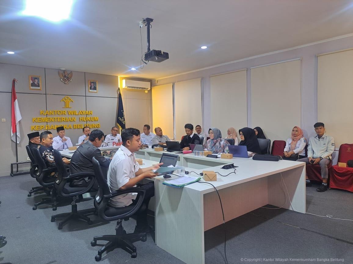 Kanwil Kemenkum Babel Harmonisasikan Ranperda Bangka Barat Tentang Rencana Pembangunan Jangka Menengah Daerah 