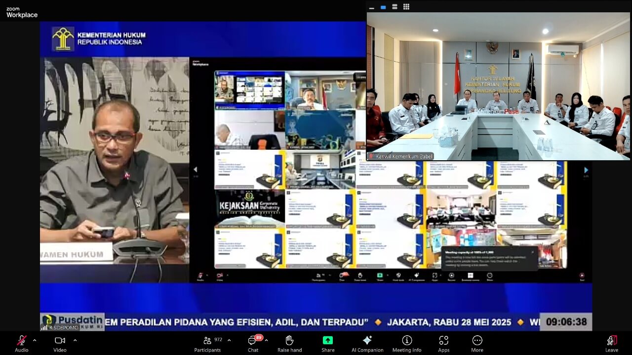 Jajaran Kanwil Kemenkum Babel Ikuti Webinar Sosialisasi RUU KUHAP