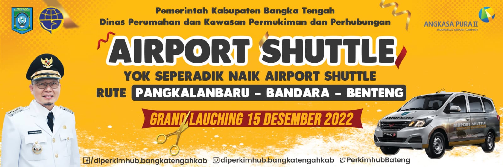 Inovasi Airport Shuttle Rute Pangkalanbaru - Bandara - Benteng Siap Launching 15 Desember Mendatang