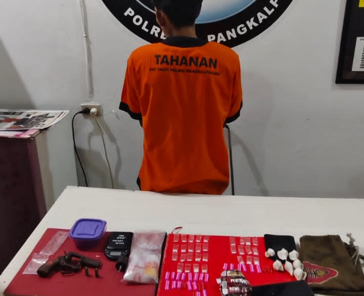 Polresta Pangkalpinang Tangkap Pengedar Sabu, Tersangka Punya Senpi Rakitan