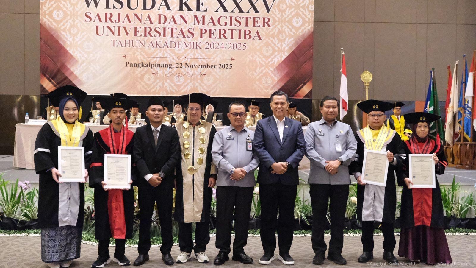 Kanwil Kemenkum Babel Hadiri Wisuda Sarjana dan Magister Angkatan ke-XXXV Universitas Pertiba