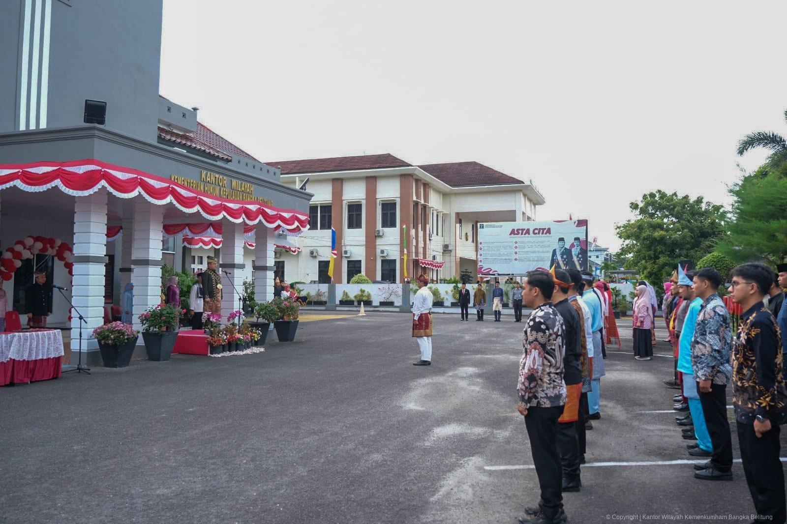 Kanwil Kemenkum Babel Gelar Upacara HUT ke-80 RI