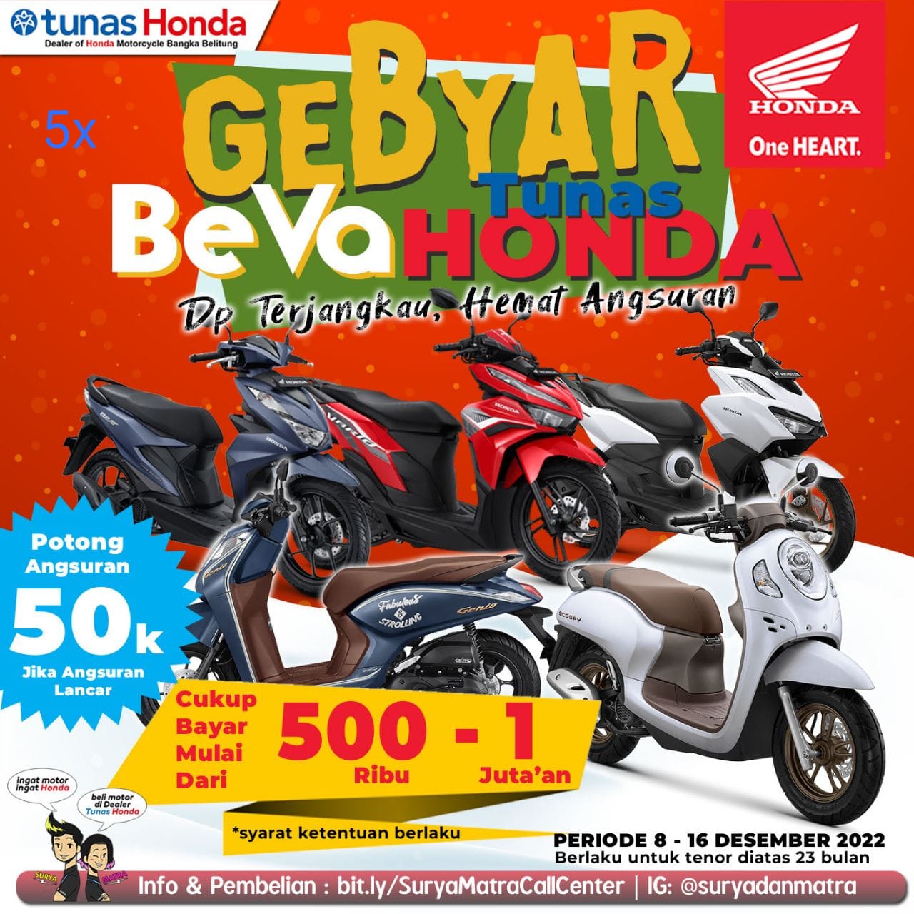 Gebyar BeVa Tunas Honda, DP Terjangkau Hemat Angsuran