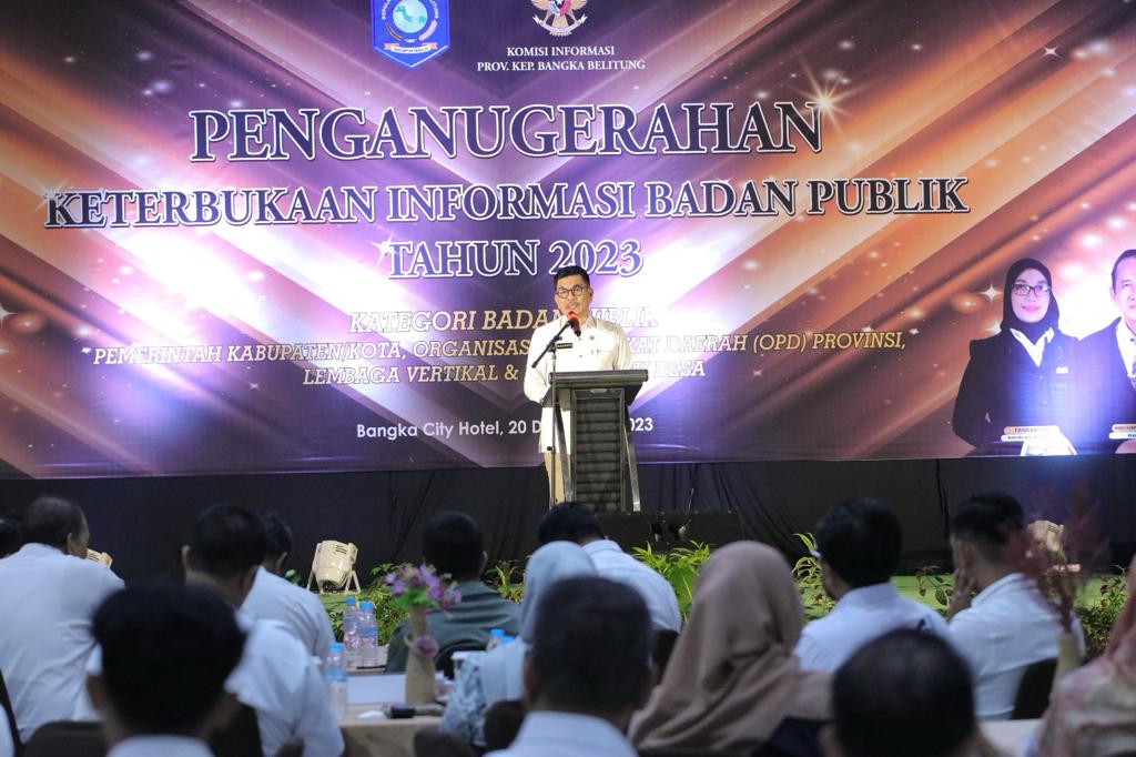 Sukses Gelar Anugerah Keterbukaan Informasi Badan Publik 2023, Sekda Naziarto Apresiasi KI Babel