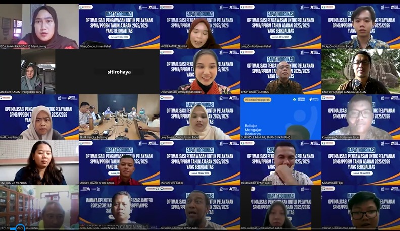 Rakor Pengawasan, Ombudsman Babel Siap Kolaborasi Awasi SPMB/PPDBM