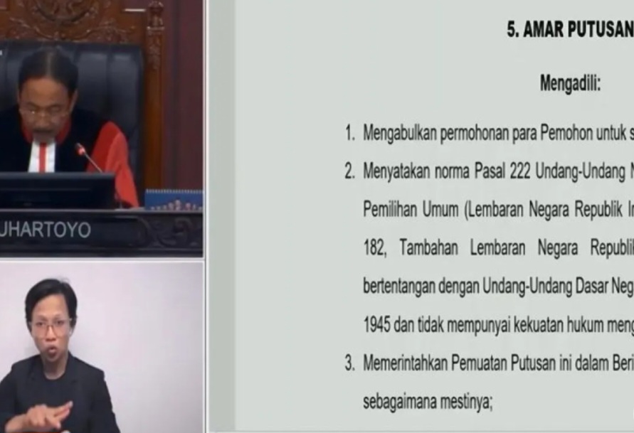 Tok! MK Hapus Pasal Presidential Threshold, Semua Parpol Peserta Pemilu Bisa Nyapres 