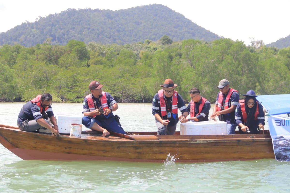 Jaga Populasi Kepiting Bakau, PT Timah Lepaskan Ribuan Bibit Kepiting di Perairan Kundur dan Karimun