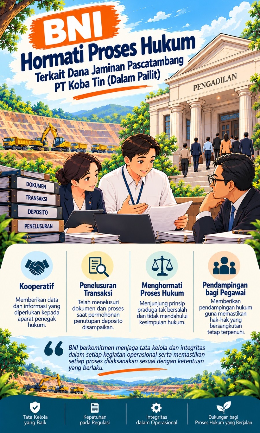 Dua Pejabatnya Ditahan Terkait Kasus PT Kobatin, BNI Tegaskan: Hormati Proses Hukum 