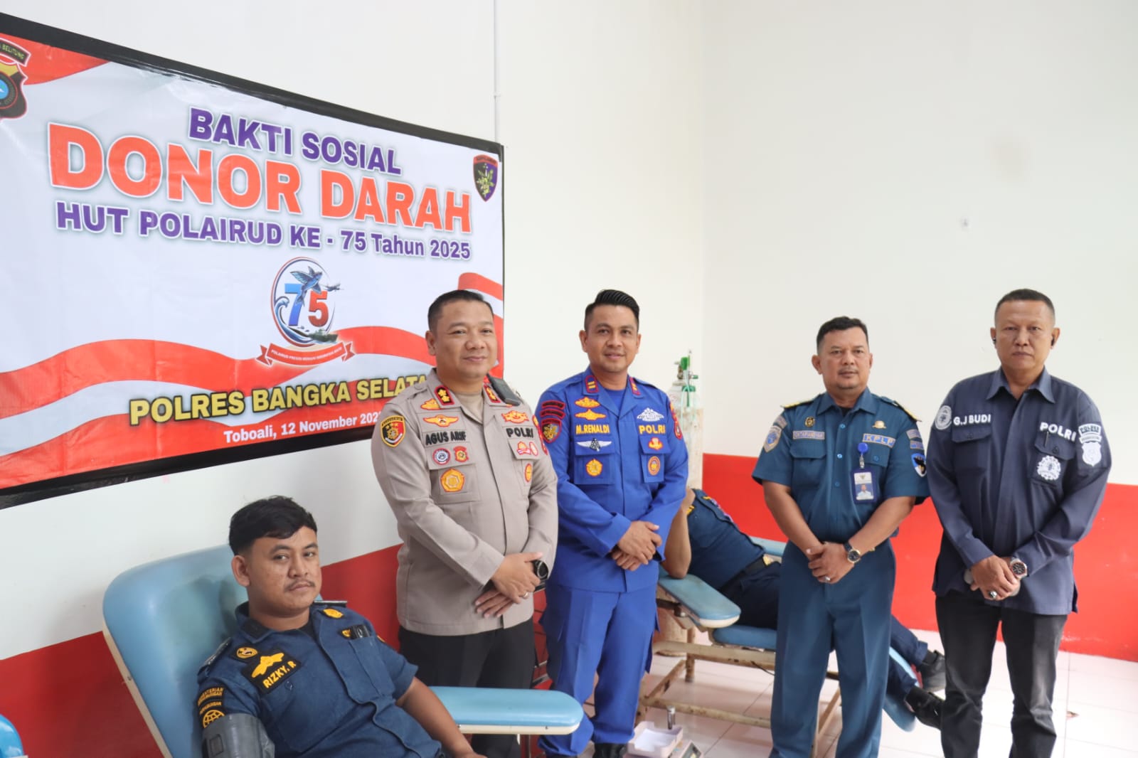 Kolaborasi Polairud Bersama PMI Basel, 20 Kantong Darah Berhasil Didapatkan 